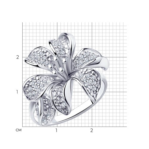 Кольцо из серебра с фианитами из серебро — вид 5