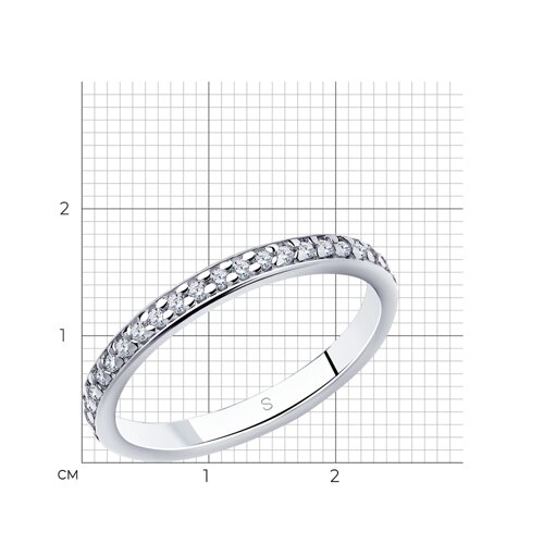 Кольцо из серебра с фианитами из серебро — вид 7