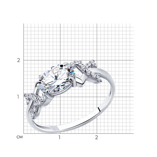 Кольцо из серебра с фианитами из серебро — вид 5