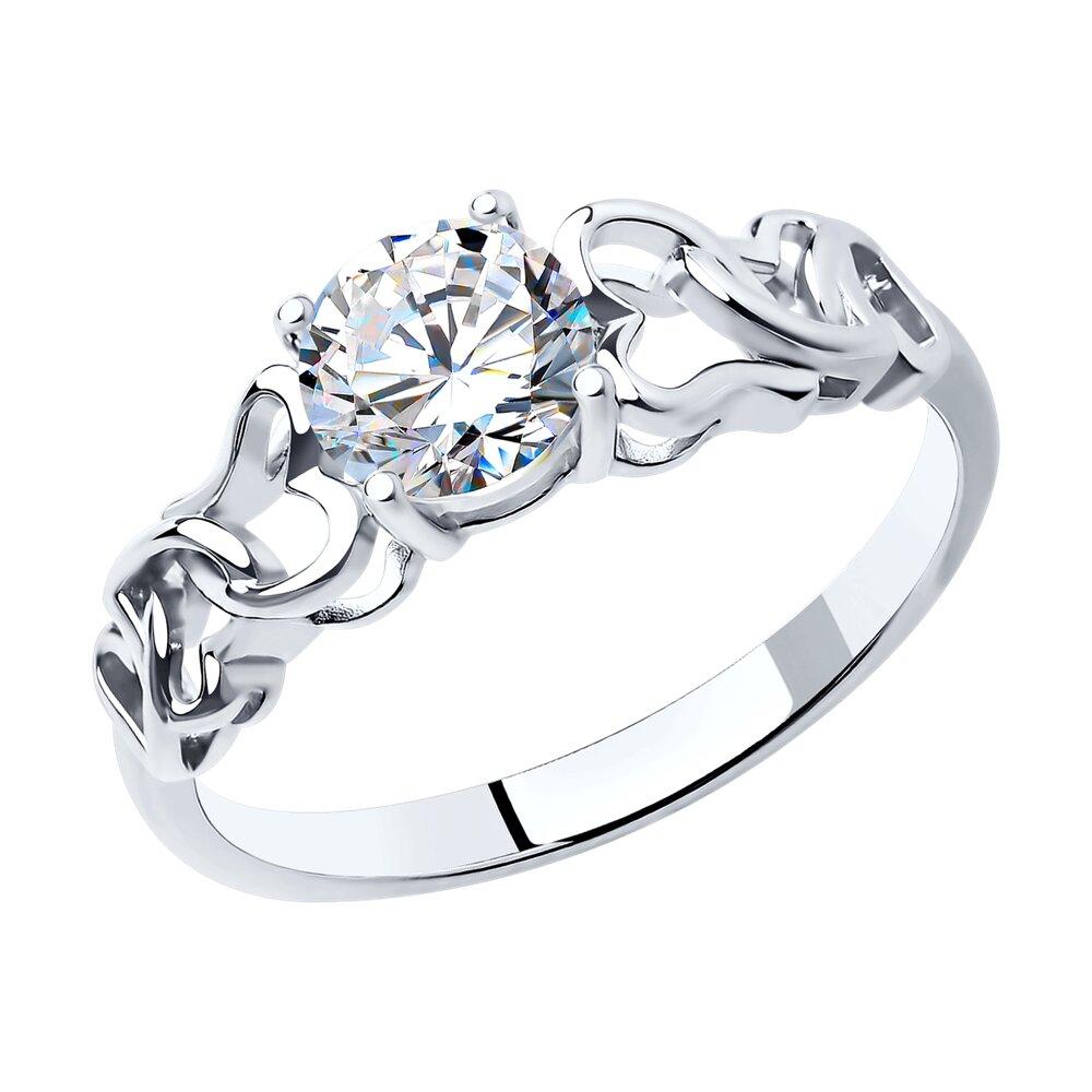 Кольцо из серебра с фианитом - видео на модели