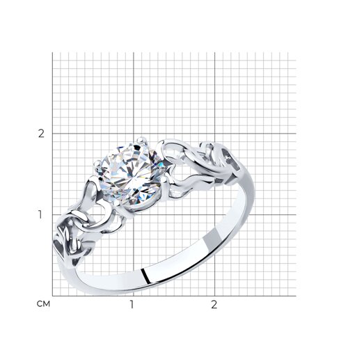 Кольцо из серебра с фианитом из серебро — вид 5