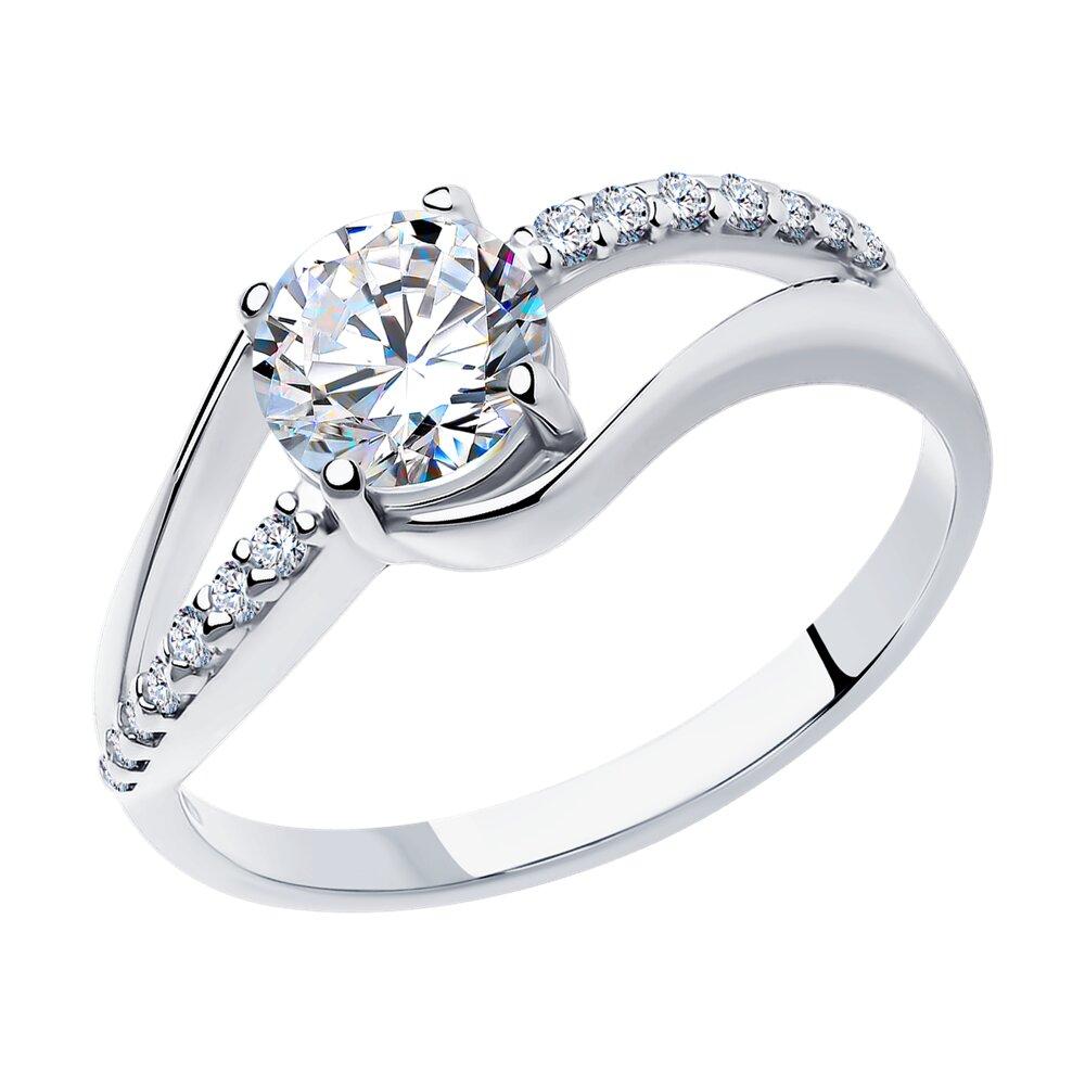 Кольцо с фианитом серебряное - видео на модели