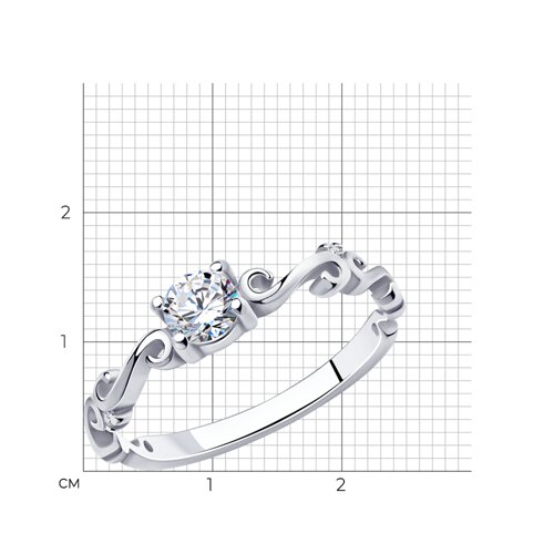 Кольцо из серебра с фианитами из серебро — вид 5