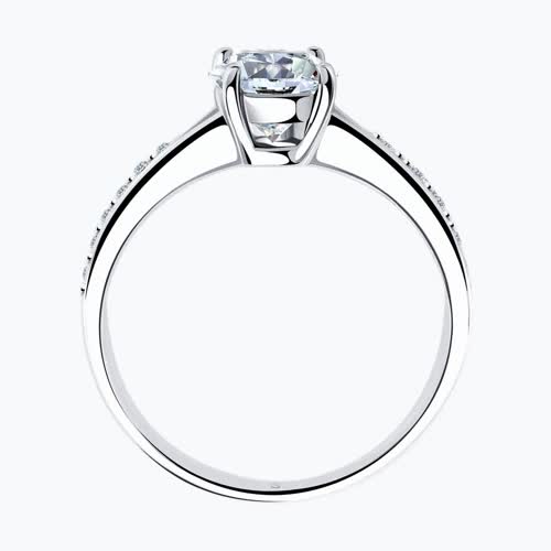 Кольцо из серебра с эмалью с фианитами из серебро — вид 2