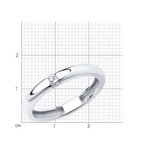 Помолвочное кольцо из серебра с фианитом из серебро — вид 5