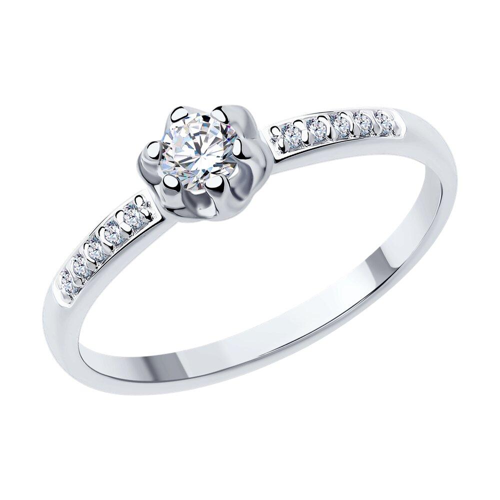 Помолвочное кольцо из серебра с фианитами - видео на модели