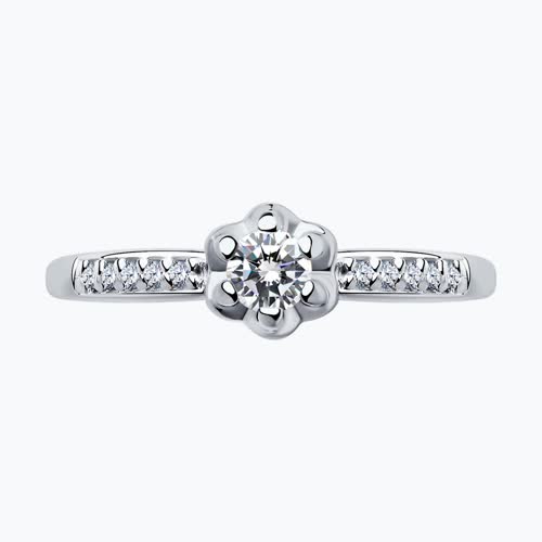 Помолвочное кольцо из серебра с фианитами из серебро — вид 2