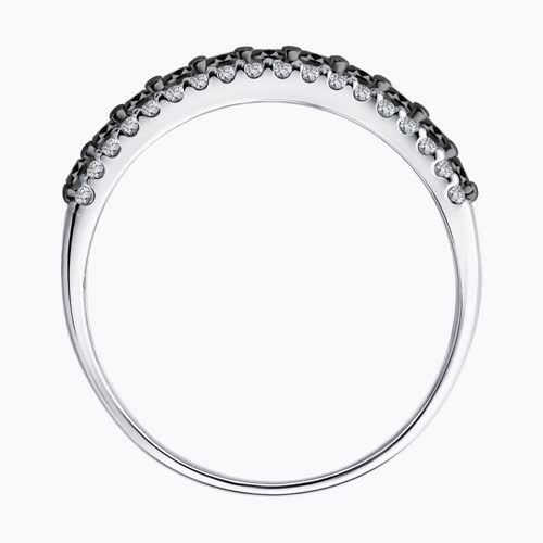 Кольцо из серебра с чёрными фианитами из серебро — вид 2