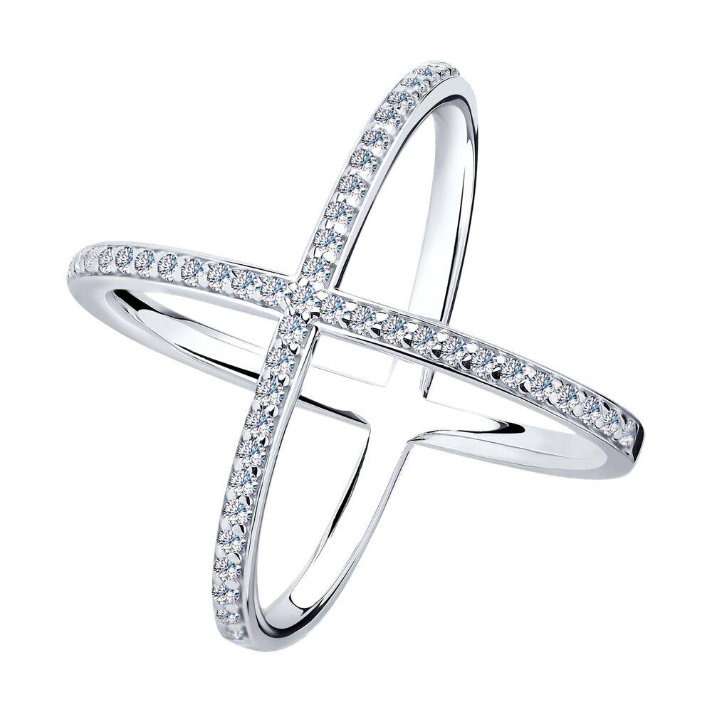 Кольцо из серебра с фианитами - видео на модели