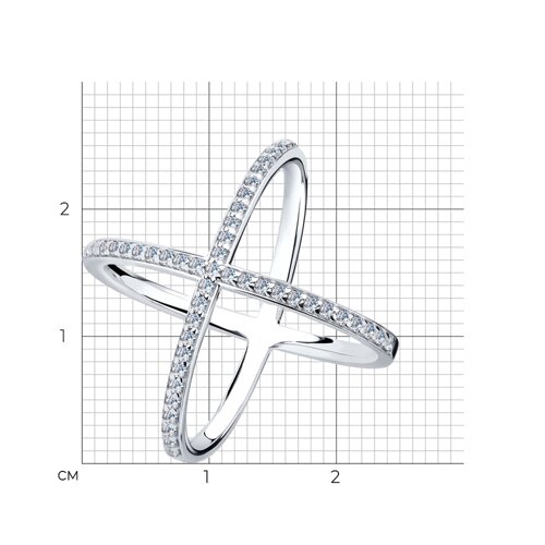 Кольцо из серебра с фианитами из серебро — вид 5