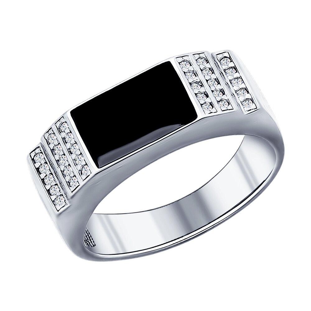 Печатка из серебра с эмалью и фианитами - видео на модели