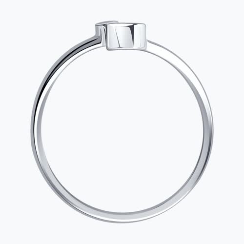 Кольцо из серебра с фианитами из родированное серебро — вид 8