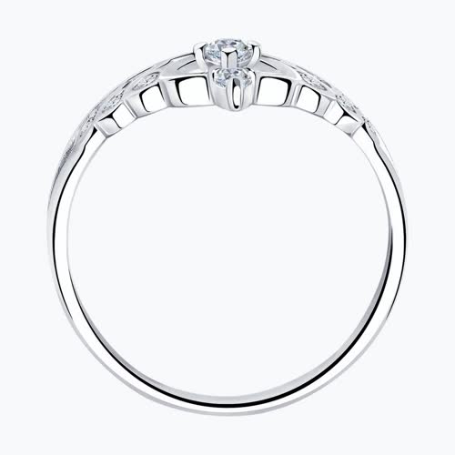 Кольцо - корона из серебра с фианитами из серебро — вид 2