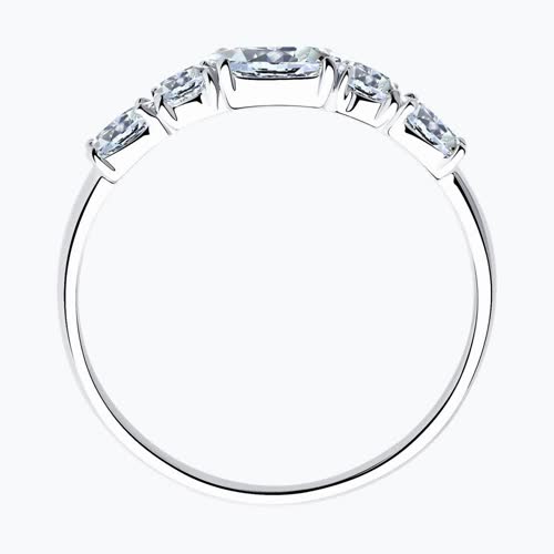 Кольцо из серебра с фианитами из серебро — вид 3