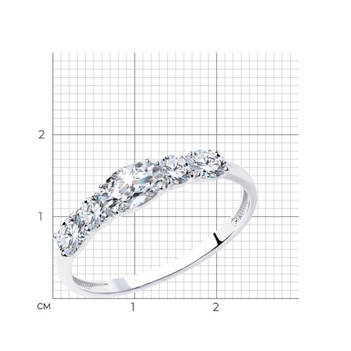 Кольцо из серебра с фианитами из серебро — вид 6