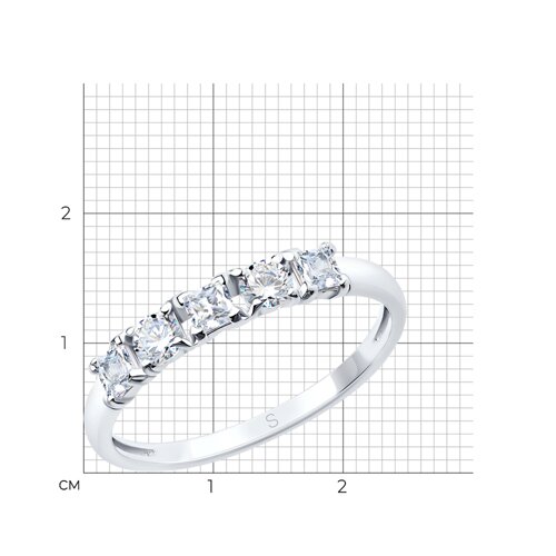 Кольцо из серебра с фианитами из серебро — вид 5