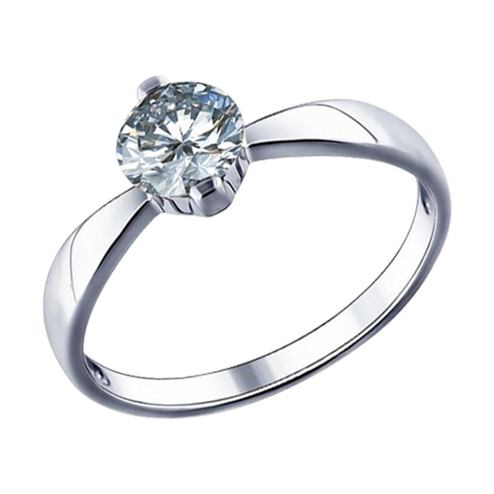 Помолвочное кольцо из серебра с фианитом - видео на модели