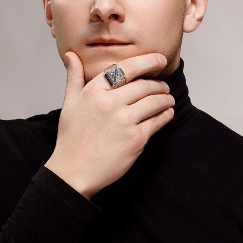 Печатка из серебра с гравировкой из серебро — вид 4