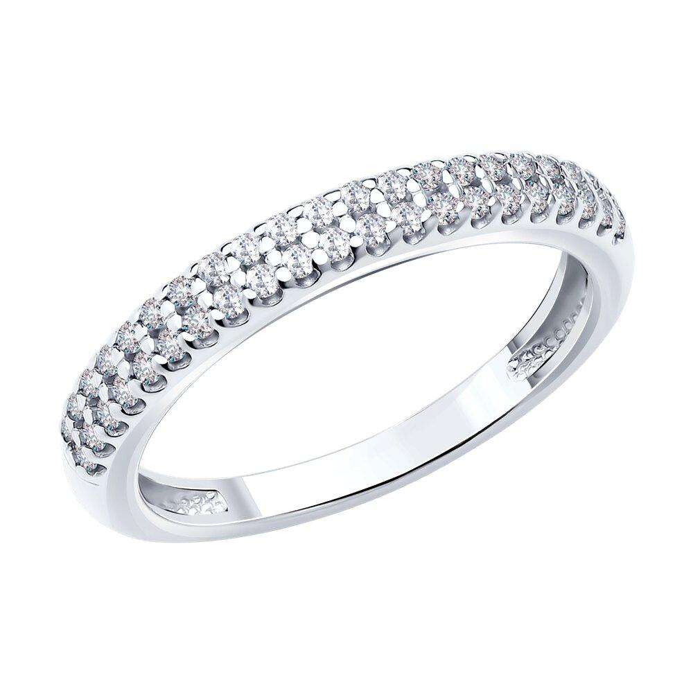 Серебряное кольцо с дорожкой фианитов - видео на модели