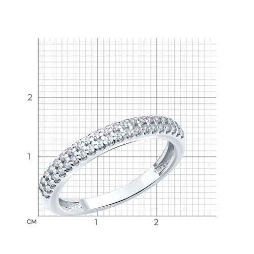 Серебряное кольцо с дорожкой фианитов из серебро — вид 5