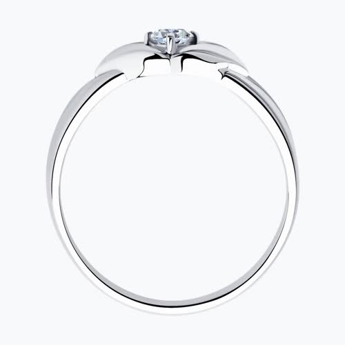 Кольцо из серебра с фианитом из серебро — вид 3