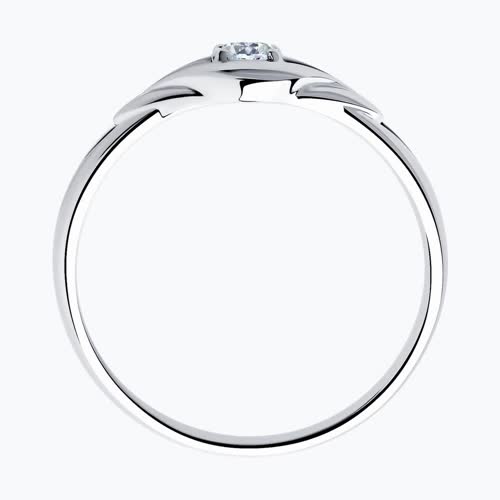 Кольцо из серебра с фианитом из серебро — вид 3