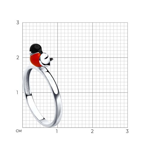 Кольцо из серебра с эмалью из серебро — вид 4