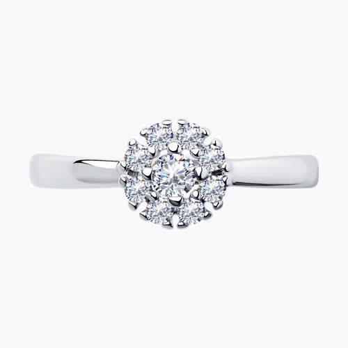 Кольцо из серебра с фианитами из серебро — вид 2