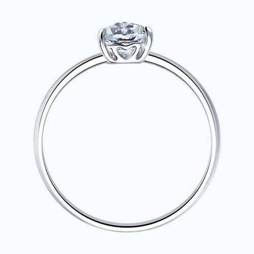 Помолвочное кольцо из серебра с фианитом из серебро — вид 3