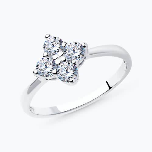 Кольцо из серебра с фианитами - видео на модели