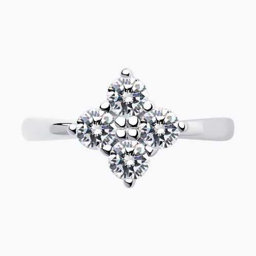 Кольцо из серебра с фианитами из серебро — вид 2