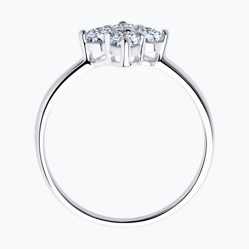 Кольцо из серебра с фианитами из серебро — вид 3