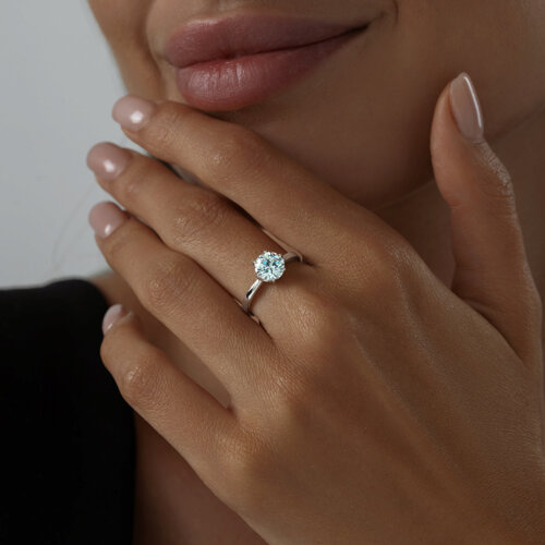 Кольцо из серебра с фианитом из серебро — вид 4