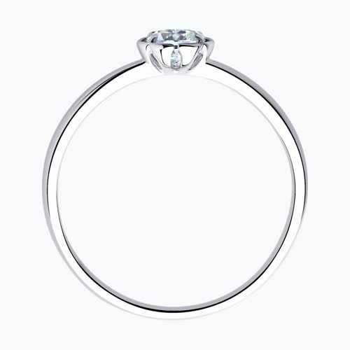 Помолвочное кольцо из серебра с фианитом из серебро — вид 3