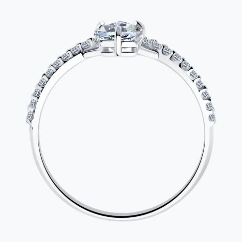 Кольцо из серебра с фианитами из серебро — вид 2