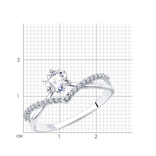 Кольцо из серебра с фианитами из серебро — вид 5