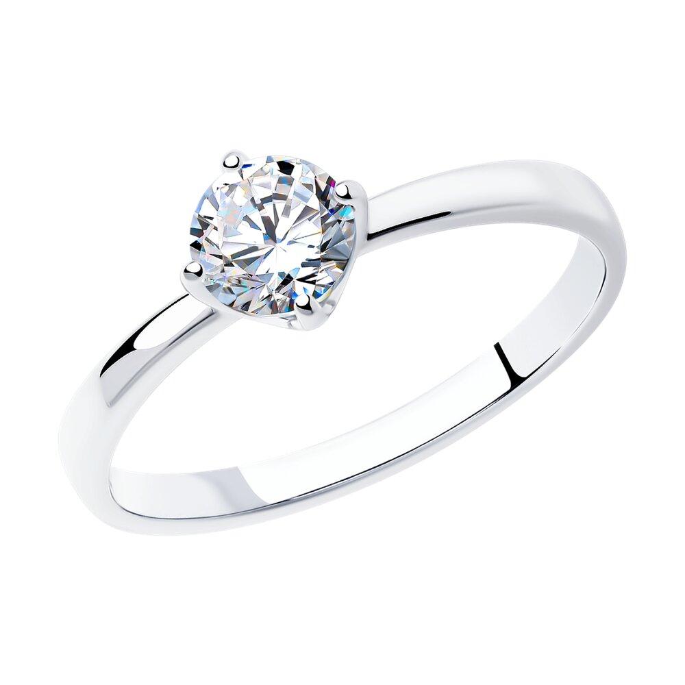 Помолвочное кольцо из серебра с фианитом - видео на модели