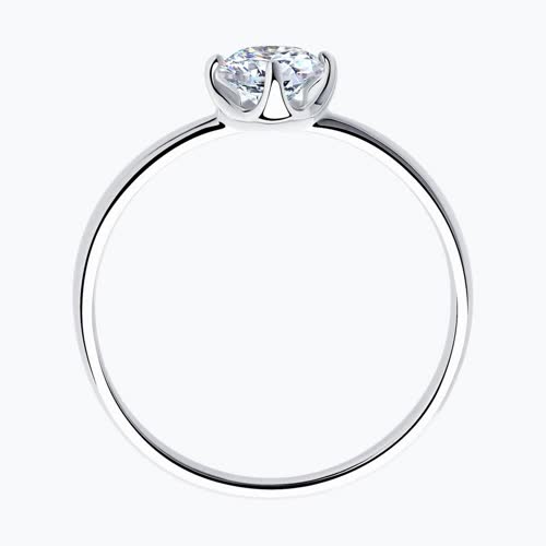 Помолвочное кольцо из серебра с фианитом из серебро — вид 3