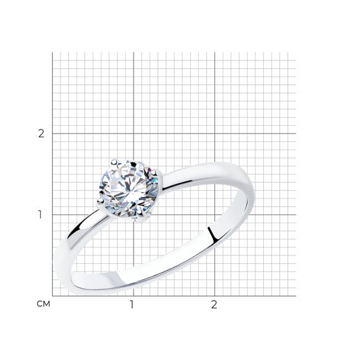 Помолвочное кольцо из серебра с фианитом из серебро — вид 6