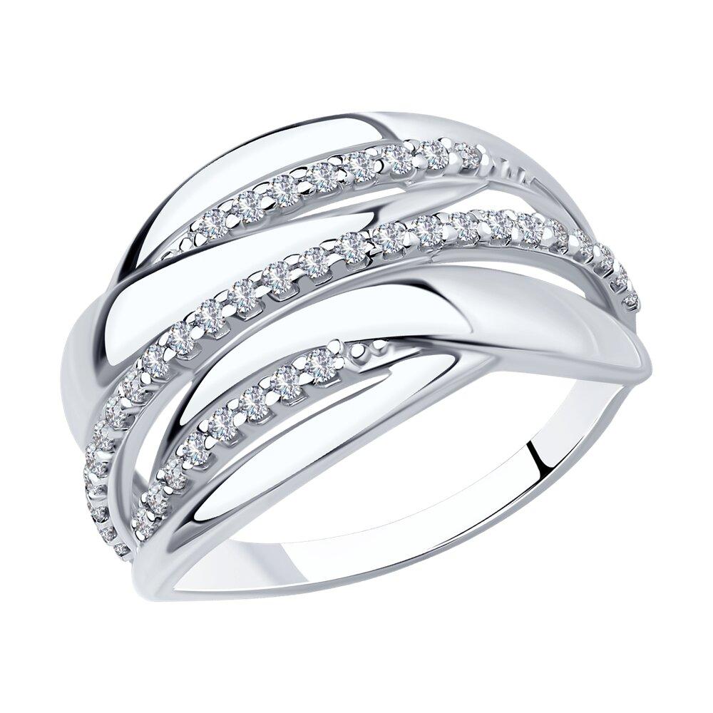 Кольцо из серебра с фианитами - видео на модели