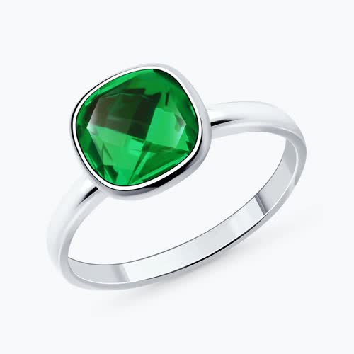 Кольцо из серебра с кристаллом - видео на модели