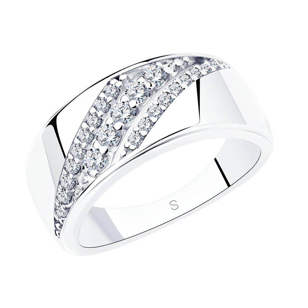 Кольцо из серебра с фианитами - видео на модели