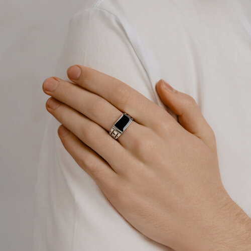 Кольцо из серебра с эмалью из серебро — вид 2