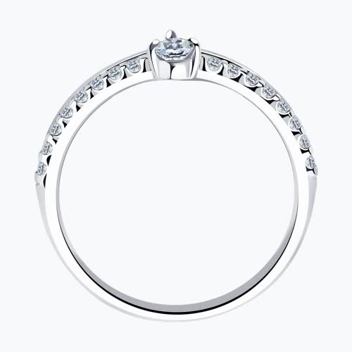 Кольцо из серебра с фианитами из серебро — вид 2