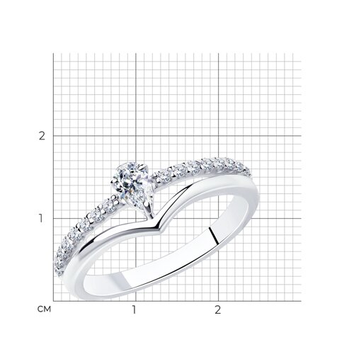 Кольцо из серебра с фианитами из серебро — вид 5