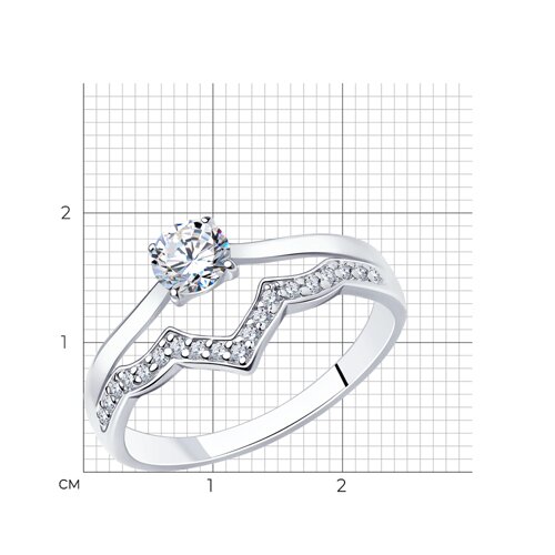 Кольцо из серебра с фианитами из серебро — вид 4