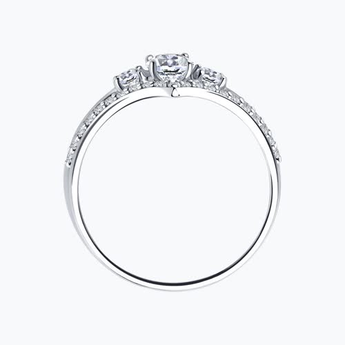 Кольцо из серебра с фианитами из серебро — вид 2