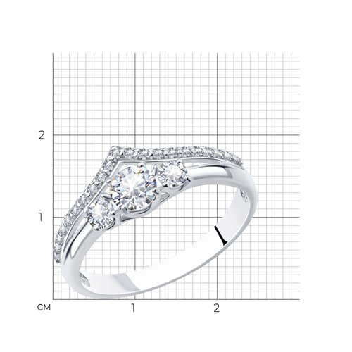 Кольцо из серебра с фианитами из серебро — вид 7