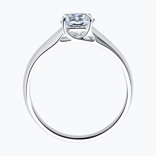 Кольцо из серебра с фианитом из серебро — вид 2