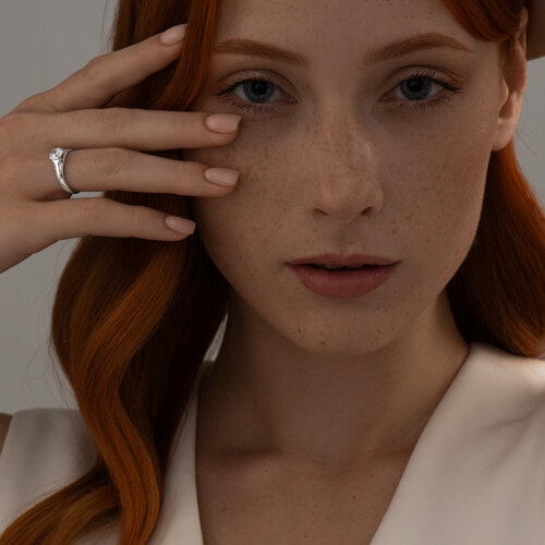 Кольцо из серебра с фианитом из серебро — вид 4